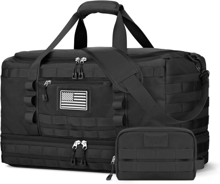 ETRONIK Gym Bag for Men Women, Carry on Luggage 22x14x9 Airline Approved, Tactical Travel Duffle Bag with Toiletry Bag and Shoe Compartment, Weekender Overnight with Wet Pocket for Workout, Black