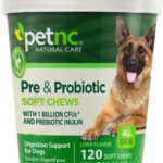 PetNC Natural Care Liver Flavor,Cheese Pre & Probiotic Soft Chews for Dog 120 ct (Pack of 1) (Packaging May Vary)