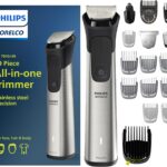 Norelco Philips Multigroom 7000 Series, All-in-One Trimmer, Beard Trimmer and Hair Clipper, 19-Piece Men's Grooming Kit for Beard, Head, Hair, Body, and Face, Soft Pouch, MG7910/49