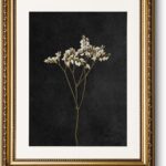 ARPEOTCY Vintage Gold Framed Wall Art, Retro Dark Dried Wildflower Paintings, Canvas Prints Artwork with Antique Frame, Victorian Wall Picture Decor for Room Gallery Living Room, 13x16 inch