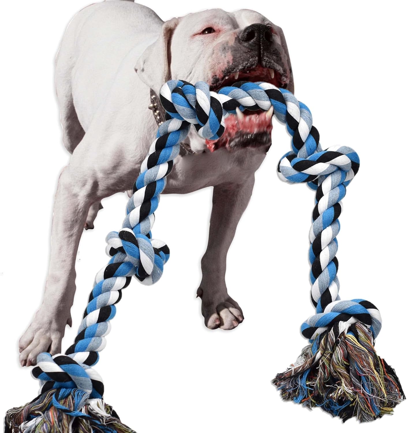 Dog Toys for Aggressive Chewers Tough Rope Chew Toys for Large and Medium Dog 3 Feet 5 Knots Indestructible Cotton Rope for Large Breed Dog Tug of War Dog Toy Teeth Cleaning Dog Toys for Aggressive Chewers Tough Rope Chew Toys for Large and Medium Dog 3 Feet 5 Knots Indestructible Cotton Rope for Large Breed Dog Tug of War Dog Toy Teeth Cleaning