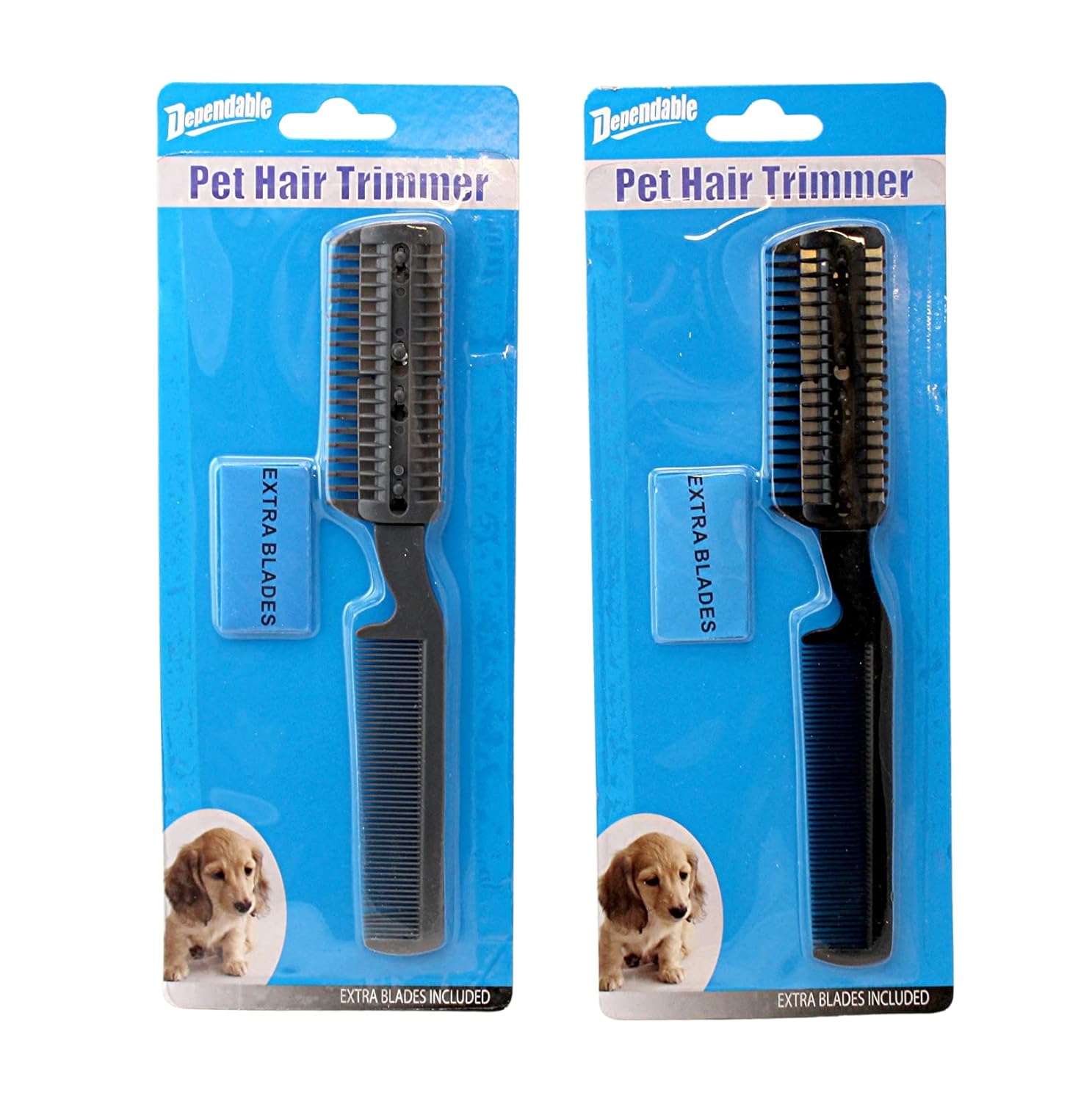 2-Pack Manual Pet Hair Trimmer for Dogs & Cats - Quiet Razor with Extra Blades, Comb Attachment - Comfortable Grip, Safe for All Coat Types 2-Pack Manual Pet Hair Trimmer for Dogs & Cats - Quiet Razor with Extra Blades, Comb Attachment - Comfortable Grip, Safe for All Coat Types