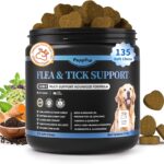 Dog Flea and Tick Treatment Chewable, 5-in-1 Natural Flea and Tick Prevention Chews, Dog Oral Flea and Tick Support Supplement, for All Breeds and Ages, Chicken Flavor, 135 Count