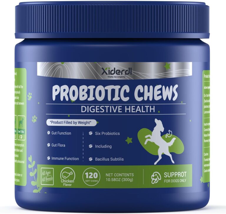 Dog Probiotic Soft Chews  6-Strain Blend for Digestive & Immune Health  Supports Gut Balance, Reduces Gas, Tasty Daily Treat for Dogs-120 Count