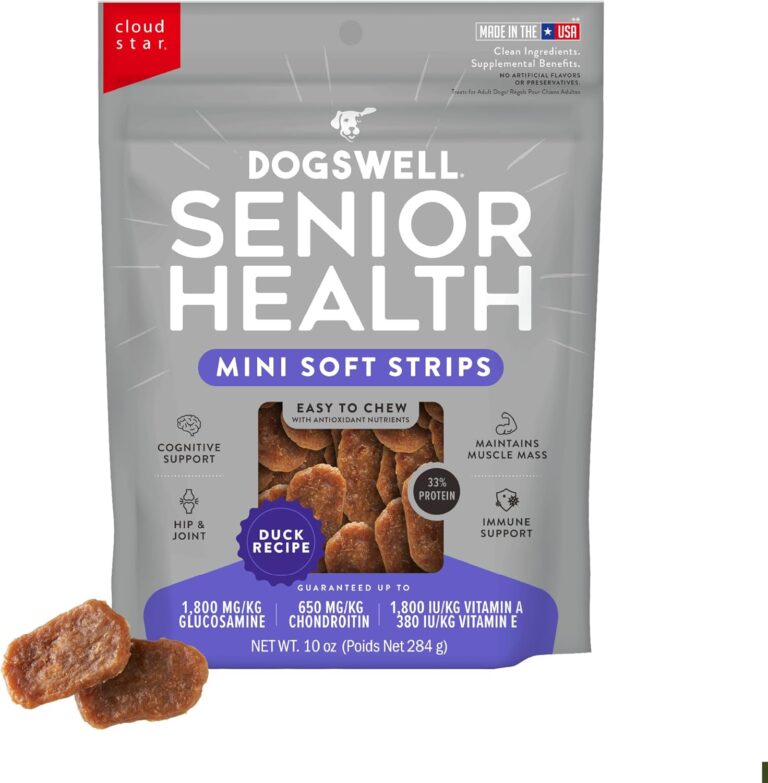 Dogswell Lifestage Senior Treats Mini Soft Strip Duck, 10 oz. Bag