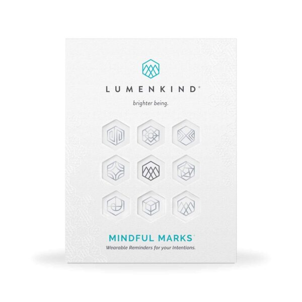 Mindful Marks (Platinum) 31 Tiny Temporary Tattoos Mindfulness Stickers - Inspirational Gifts for Women - Simple Mindfulness Meditation Tools for Mental Health Awareness