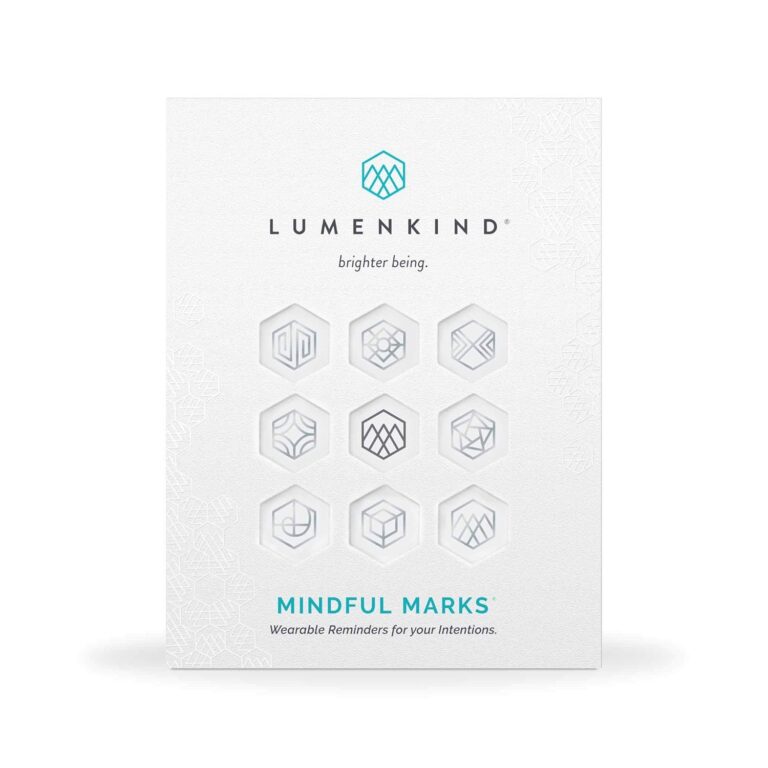 Mindful Marks (Platinum) 31 Tiny Temporary Tattoos Mindfulness Stickers - Inspirational Gifts for Women - Simple Mindfulness Meditation Tools for Mental Health Awareness
