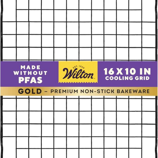 Wilton Gold Premium Non-Stick Warp-Resistant Bakeware, Made without PFAs, Cooling Grid, 16 x 10 in, Packaging May Vary