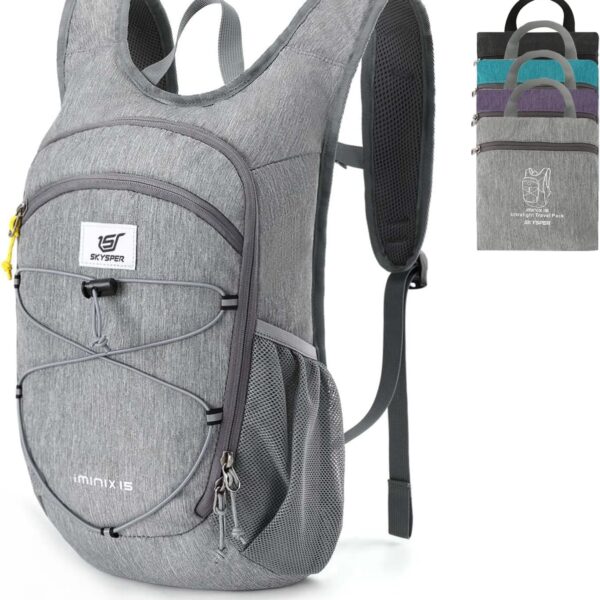 SKYSPER 15L/20L Foldable Hiking Backpack Lightweight Packable Travel Daypack with Chest Strap Small Folding Pack for Walking