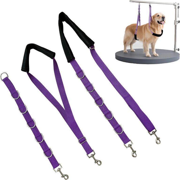 Pet Grooming Loop and Belly Strap for Dogs with Extension Strap, Nylon Restraint Noose Adjustable Slip Rope Dog Grooming Supplies for Dog Grooming Arm and Pet Grooming Table - 3 Pack