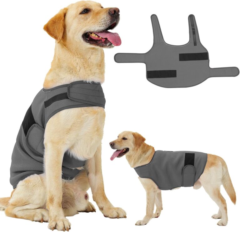 Dog Anxiety Jacket, Calming Jacket  Skin-Friendly Anti-Anxiety Vest for Thunder, Fireworks, Vet Visits and Separation  Helps Keep Dogs Relaxed Without Medicine or Complex Training(Dark Gray,S)