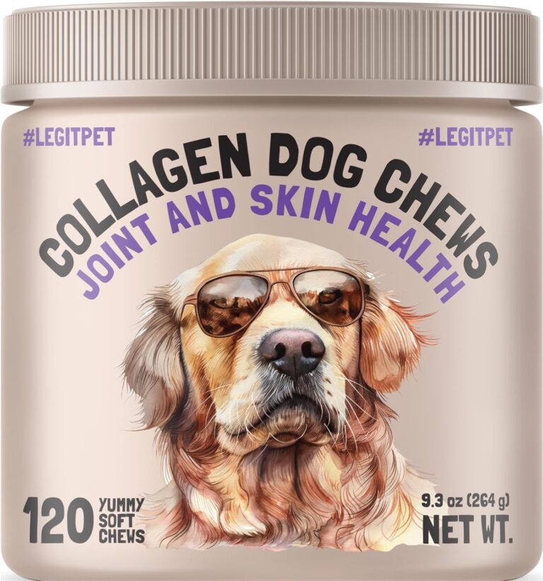 Collagen Dog Chews for Joint & Skin Health 120 Soft Chews All Breeds Mobility, Cartilage Repair & Pain Relief Hip & Joint Skin Coat Anti-inflammatory Support Eggshell Membrane Senior & Adult Dogs