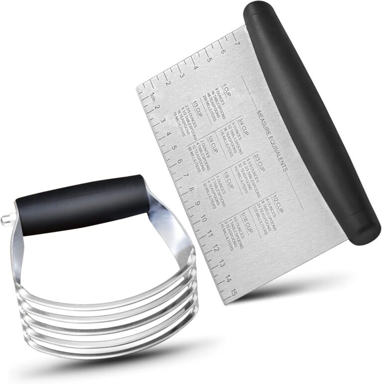 ALLTOP Stainless Steel Bench Scraper and Pastry Blender Cutter Set, Efficient Multipurpose Kitchen Baking Essential Tool with Comfortable Grip Handle-Perfect for Nut, Pie and Dough Processing - Black