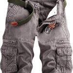 Mens Cargo Shorts Cotton Work Shorts Multi Pocket Casual Workout Shorts for Men NO Belt