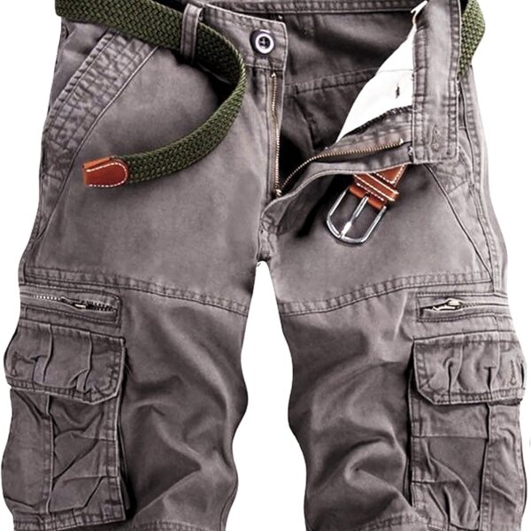 Mens Cargo Shorts Cotton Work Shorts Multi Pocket Casual Workout Shorts for Men NO Belt