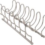 Spectrum Pot Lid Organizer Inside Cabinet Holder in Satin Nickel for Plate and Pan Lids, 6 Slot Lid Holder and Plate Organizer for Kitchen Storage, Plate Rack Organizer for Cabinet 5" X 13" X 5.75"