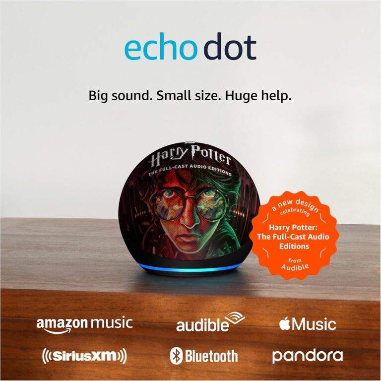 Amazon Echo Dot (newest model), Officially Licensed Limited-Edition design in celebration of Harry Potter: The Full-Cast Audio Editions on Audible (sold separately)