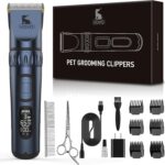 Vovo Dog Clippers - 3-Speed Heavy Duty, Low Noise Rechargeable Cordless Electric Dog & Cat Grooming Kit (Blue)