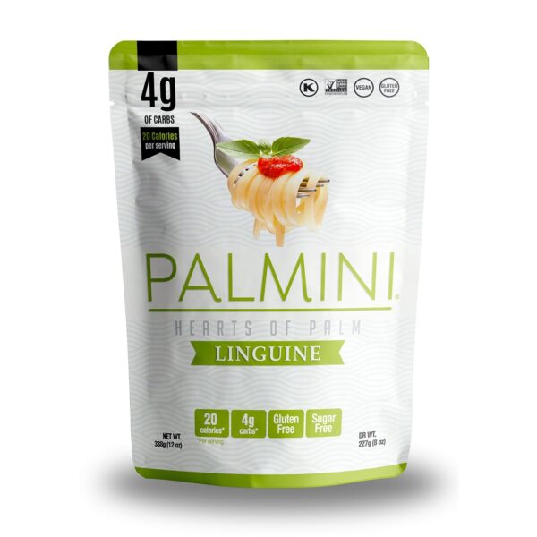Palmini Linguine Pasta | Low-Carb Pasta, Low-Calorie Hearts of Palm Pasta | Keto, Gluten Free, Vegan, Non-GMO, Plant Based, Healthy Noodles | Seen on Shark Tank |(12 Ounce - Pack of 1)