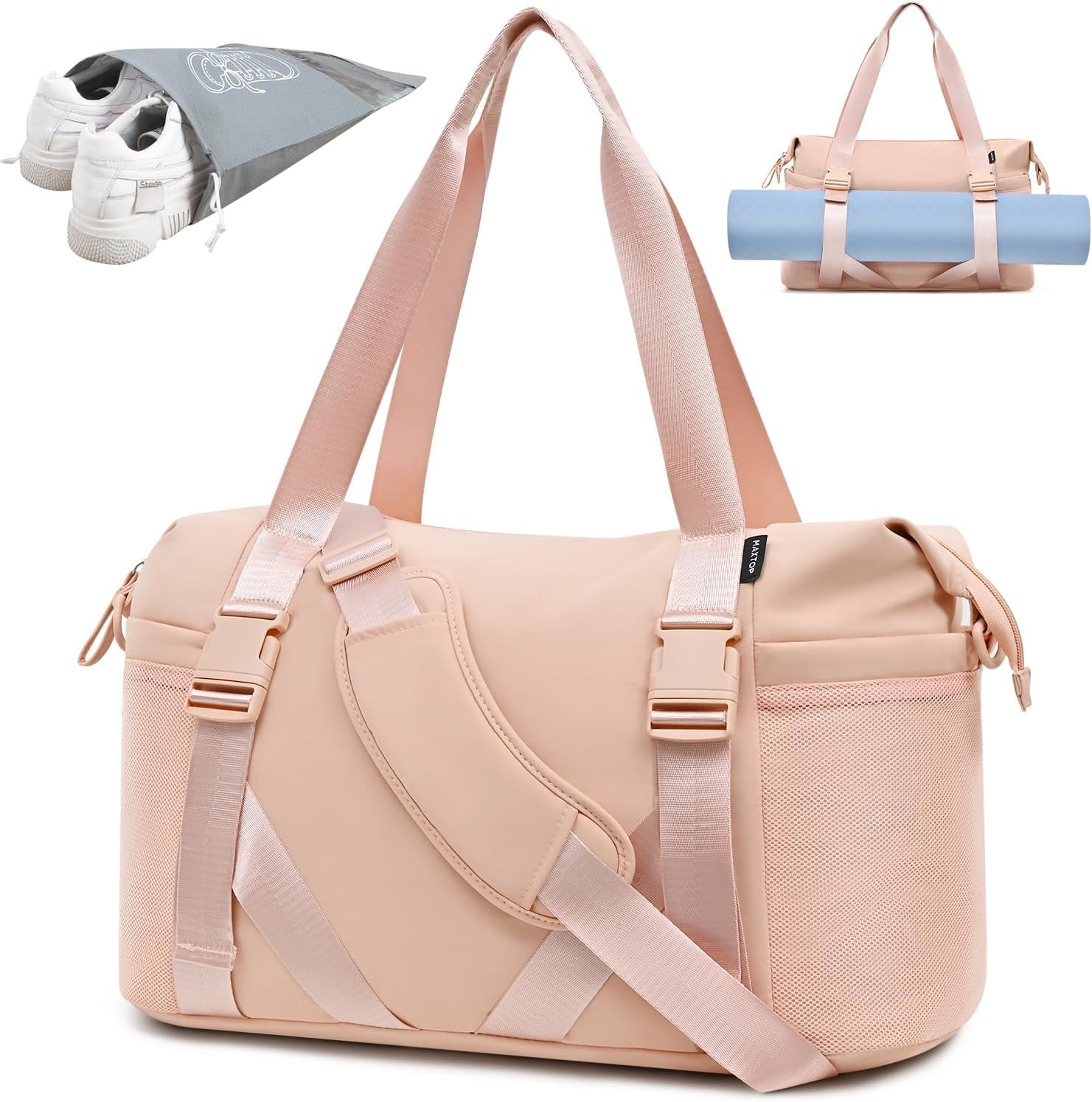 MAXTOP Women's Gym Yoga Duffle Bag with Shoe Pouch,Multi-Purpose Overnight Travel Bag for Gym,Work, Dance, Sports MAXTOP Women's Gym Yoga Duffle Bag with Shoe Pouch,Multi-Purpose Overnight Travel Bag for Gym,Work, Dance, Sports