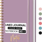 Lined Spiral Journal Notebook, A5 College Ruled Notebook for Journaling, Note-Taking, and Daily Planning, Durable Hardcover with an Elegant Design, Purple