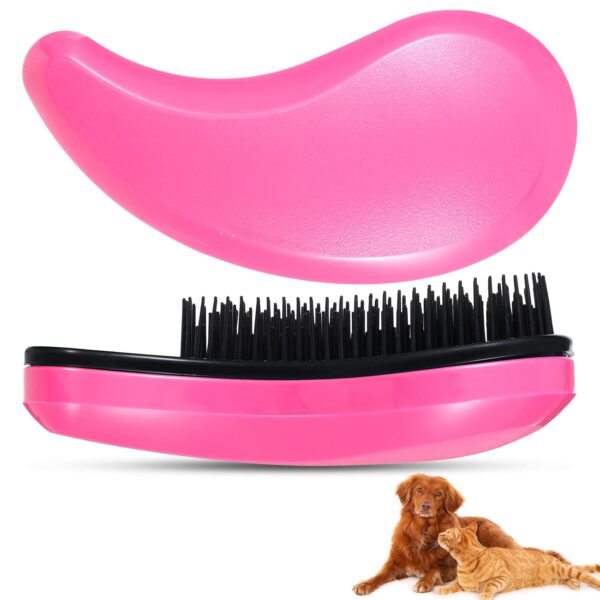 Small Dog Brush, Puppy Brushes for Grooming, Gently Cleaning Slicker Hair Brush for Pet, Cats, Teddy, Chihuahua, Yorkies, Maltese, Shih Tzu, Rabbits (Pink)
