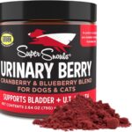 Super Snouts Urinary Berry Urinary Tract Supplements for Dogs & Cats, Made in USA, US & Canadian Blueberry & Cranberry Powder, UTI, Kidney Health Support, Bladder Support for Dogs (2.64 oz)