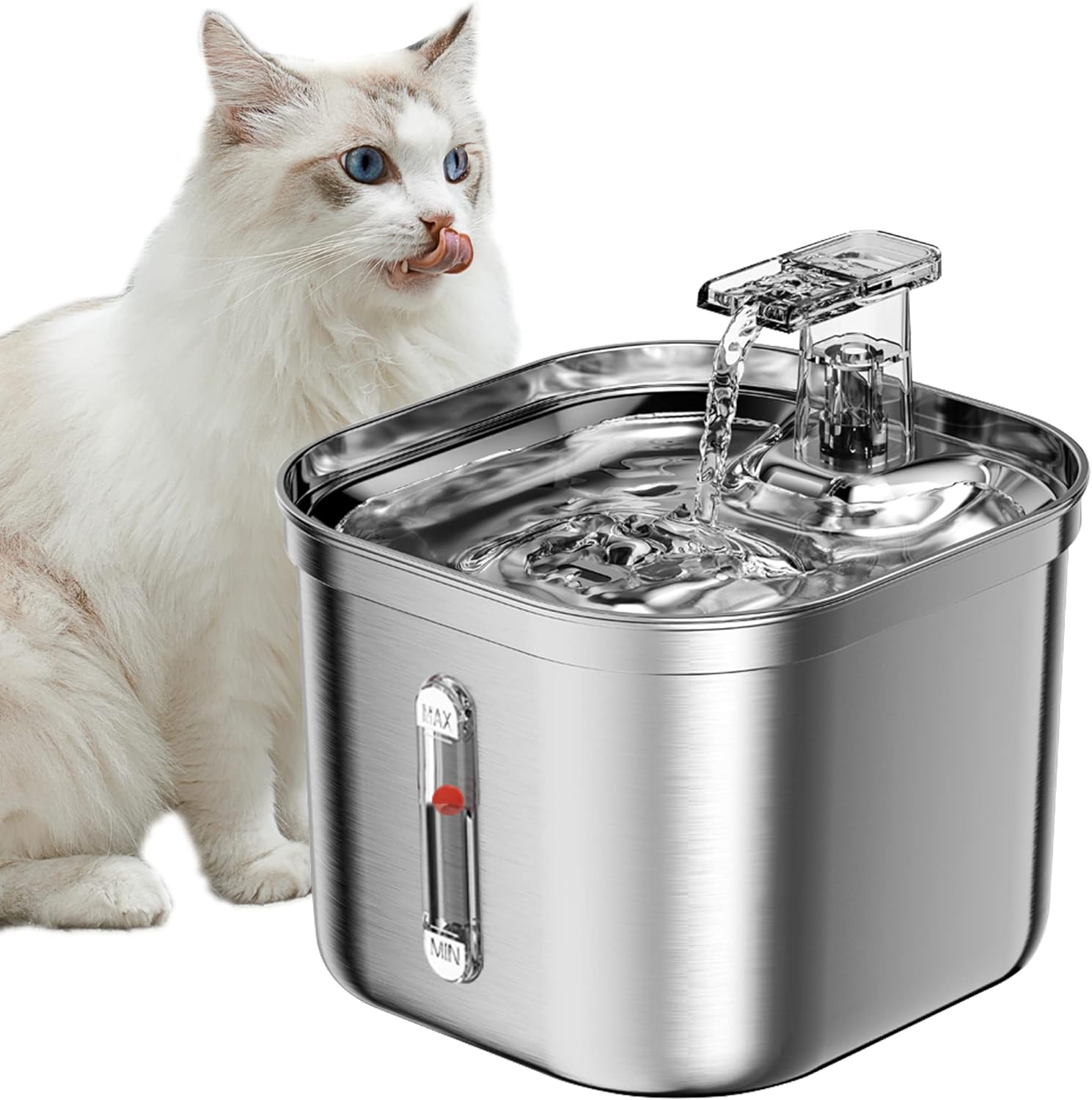 Cat Water Fountain, Stainless Steel Pet Water Fountain for Cats Inside, 3 Filters&Ultra-Quiet Pump, 2.2L/73oz Automatic Dog Dispenser Water Bowl, Multiple Pets Water Fountain Cat Water Fountain, Stainless Steel Pet Water Fountain for Cats Inside, 3 Filters&Ultra-Quiet Pump, 2.2L/73oz Automatic Dog Dispenser Water Bowl, Multiple Pets Water Fountain