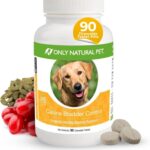 ONLY NATURAL PET Canine Bladder Control - Senior Dog Care Supplement - UTI, Urinary Tract Health, Incontinence Support w/Cranberry Extract | Pills, Vitamins, 90 Chewable Tablets (Natural Turkey)