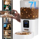 Automatic Cat Feeder with 2K Camera: 5G WiFi Automatic Dog Feeder with Night Vision,Cat Food Dispenser with 7L Large Food Storage Container for Multiple Pet,Detachable for Easy Clean -29 Cup
