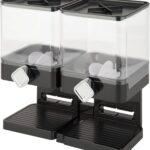Honey-Can-Do Zevro Compact Dry Food Dispenser, Dual Control, Black/Chrome