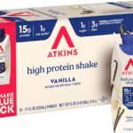 Atkins Vanilla High Protein Shake, 15g Protein, Low Glycemic, Low Carb and Low Sugar Protein Shakes, Keto Friendly Ready to Drink Shakes, 12 Vanilla Flavored Protein Shakes