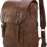 Montana West  Wrangler Backpack for Women Men Backpack Purse for Work Business Unisex Stylish Vegan Leather Dark Brown Backpack
