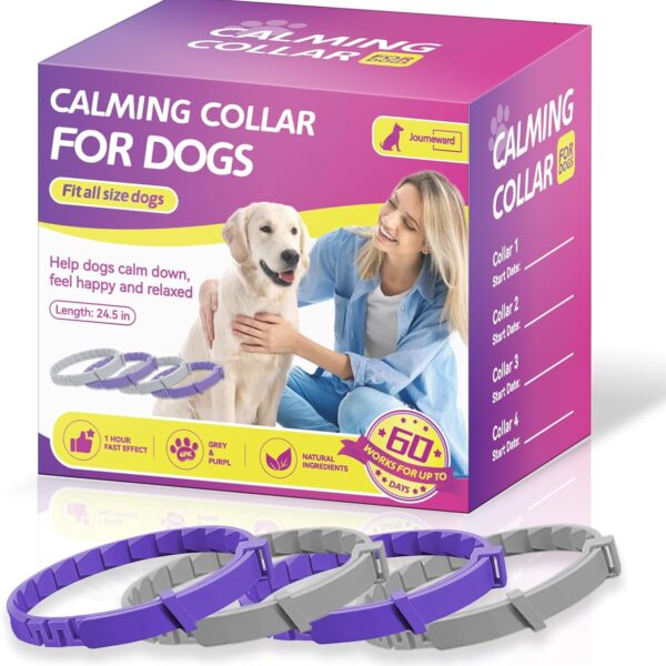 Calming Collar for Dogs 4-Pack, Dog Calming Collar Lasts 60 Days, Reduce Stress, Fits Small/Medium/Large Breeds