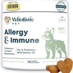 Wholistic Pet Allergy & Immune - Dog Allergy Chews with Mushrooms, Colostrum, Turmeric & Salmon Oil - Immune Support & Itch Relief for Dogs - Pre & Probiotics for Gut Health - Bacon Flavor - 90 Chews