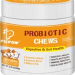 Probiotics for Dogs & Cats, with Prebiotics, Digestive Enzymes,Inulin, Pumpkin for Digestive, Gut, Skin & lmmune Health, Reduce Diarrhea & Gas, Small and Large Dog & Cats, 120 Chews