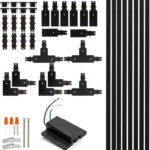 H Track Lighting Rails Kit - iCreating 26ft Black Track Light Track 3 Wire with Floating Canopy Connector, I and L Connectors for Single Circuit H Type LED Track Lighting Heads Fixtures