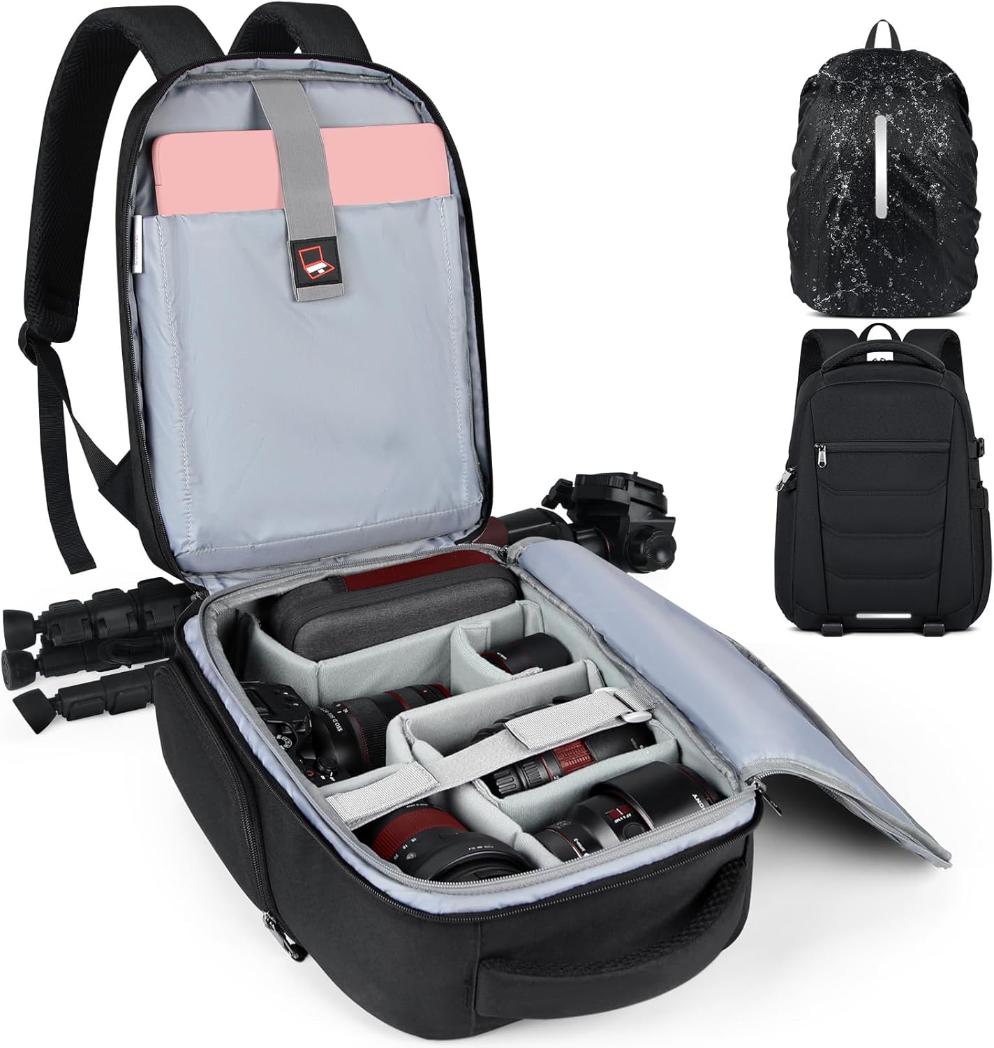 SDYSM Camera Bag Backpack Professional for DSLR SLR Mirrorless Camera Waterproof Laptop Back Pack 14 Inch with Rain Cover Anti Theft Travel Case Large Capacity Photography Backpack Black | Professional, for DSLR, SLR, Mirrorless Camera, Waterproof, Laptop Back Pack SDYSM Camera Bag Backpack Professional for DSLR SLR Mirrorless Camera Waterproof Laptop Back Pack 14 Inch with Rain Cover Anti Theft Travel Case Large Capacity Photography Backpack Black | Professional, for DSLR, SLR, Mirrorless Camera, Waterproof, Laptop Back Pack