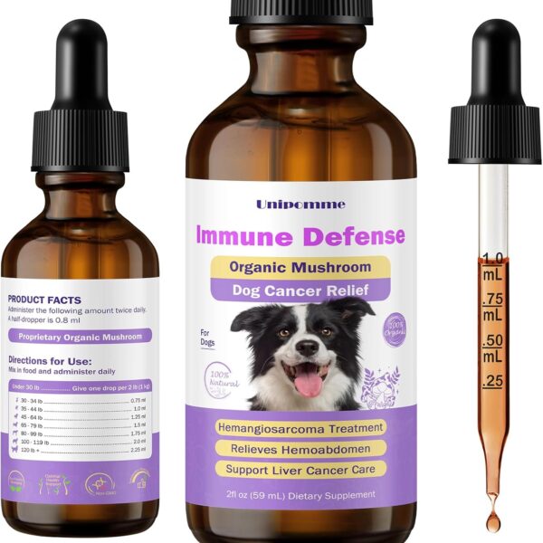 Dog Cancer Supplements - Pet Critical Guard - Defense Immune Support, Cellular Health, Antioxidants with Turkey Tail Mushroom - Natural Herbal Supplement for Well-Being Protection 2 oz (59 ml)