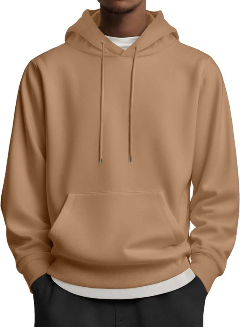 COOFANDY Mens Hoodies Pullover Long Sleeve Casual Fashion Sweatshirts Drawstring Gym Hooded Shirt with Kanga Pocket