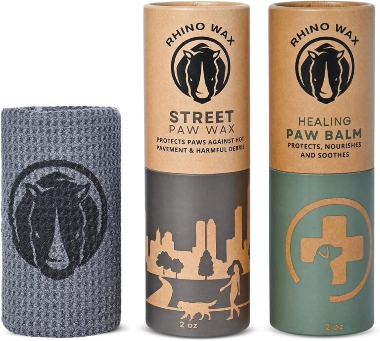 Dog Paw Street Wax and Healing Balm (2 Tubes + Cloth) - Protects Dogs Against Hot Pavement and Concrete - Pad Healer Moisturizes, Heals and Improves Elasticity - Natural - Lick-Safe - USA