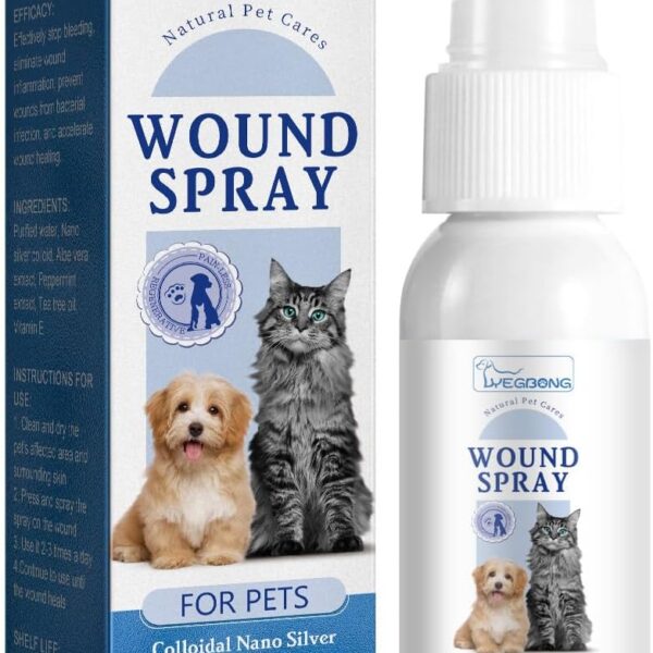 Pet Wound Care Spray | Relieve Cats and Dogs Skin Itching & Soothe Irritated Skin | Pet Wound Care Solution