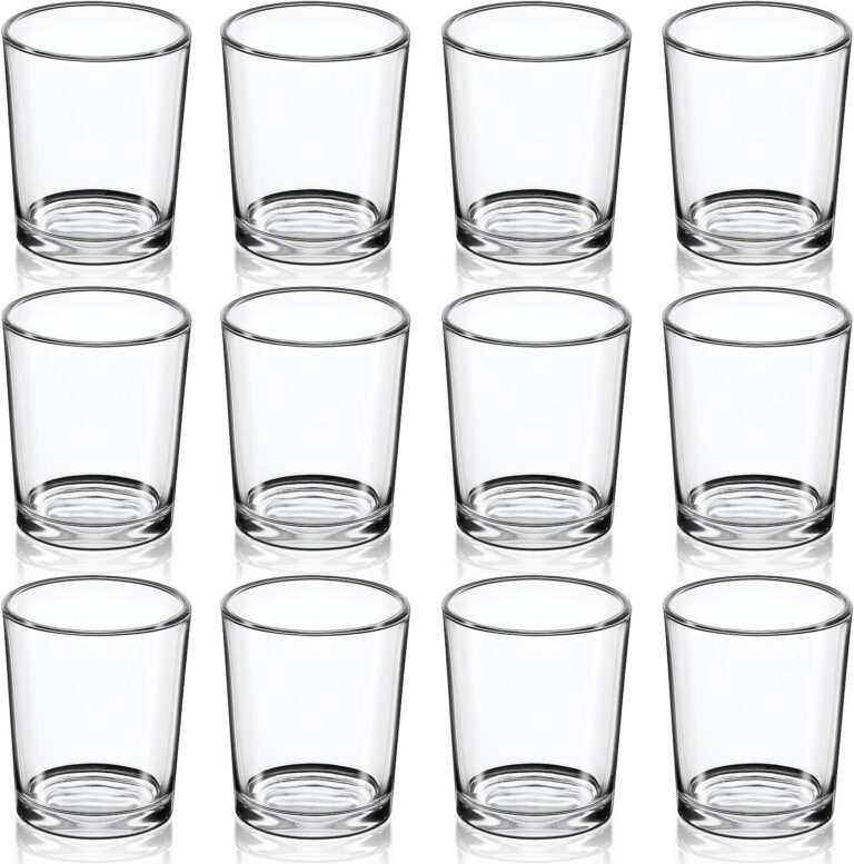 DARJEN Votive Candle Holders Set of 12 - Glass Votives Holder - Clear Floating Tealight Candle Holder Bulk for Table Centerpieces & Wedding Decor