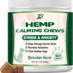 Calming Chews for Dogs, Dog Calming Chews - Anxiety Relief Treats - Dog Supplements Helps with Separation, Barking, Stress Relief, Composure, Promote Relaxation - Natural Ingredients