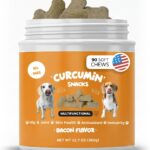 Turmeric Treats for Dogs  Turmeric Curcumin Supplement with MSM, Coconut Oil & Vitamin E  Hip & Joint Support Supplement for Pain Relief, Arthritis, Mobility & Anti-Inflammatory for Dogs  90 Chews