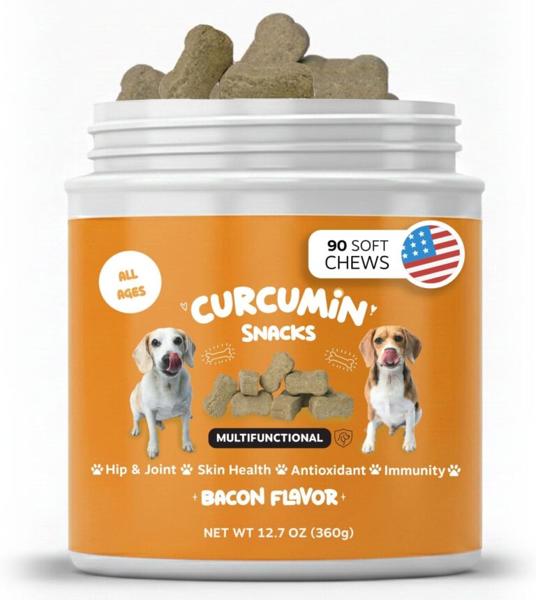 Turmeric Treats for Dogs  Turmeric Curcumin Supplement with MSM, Coconut Oil & Vitamin E  Hip & Joint Support Supplement for Pain Relief, Arthritis, Mobility & Anti-Inflammatory for Dogs  90 Chews