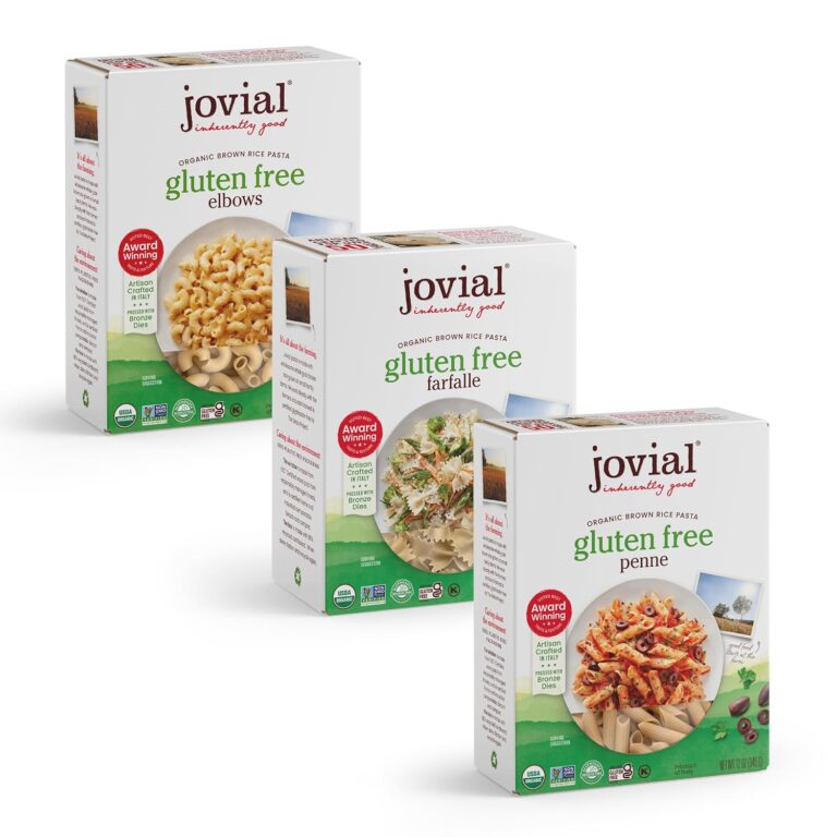 Jovial Brown Rice Farfalle, Penne, & Elbows Pasta - Whole Grain Organic Pasta, Gluten Free, Dairy Free, Made in Italy - 12 Oz, 3 Pack Variety