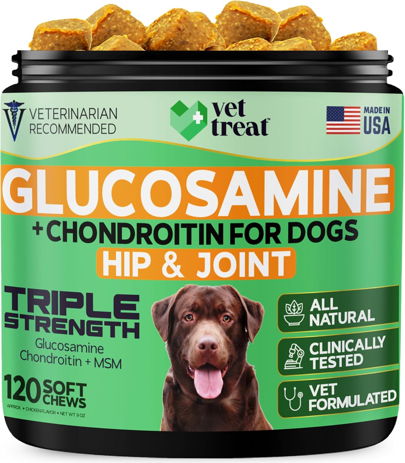 Glucosamine for Dogs Hip & Joint Supplement with Chondroitin, MSM, Turmeric, Hemp Oil & Green Lipped Mussel Arthritis Pain Relief, Mobility Support Vet-Formulated, USA Made 120 Chews Glucosamine for Dogs Hip & Joint Supplement with Chondroitin, MSM, Turmeric, Hemp Oil & Green Lipped Mussel Arthritis Pain Relief, Mobility Support Vet-Formulated, USA Made 120 Chews