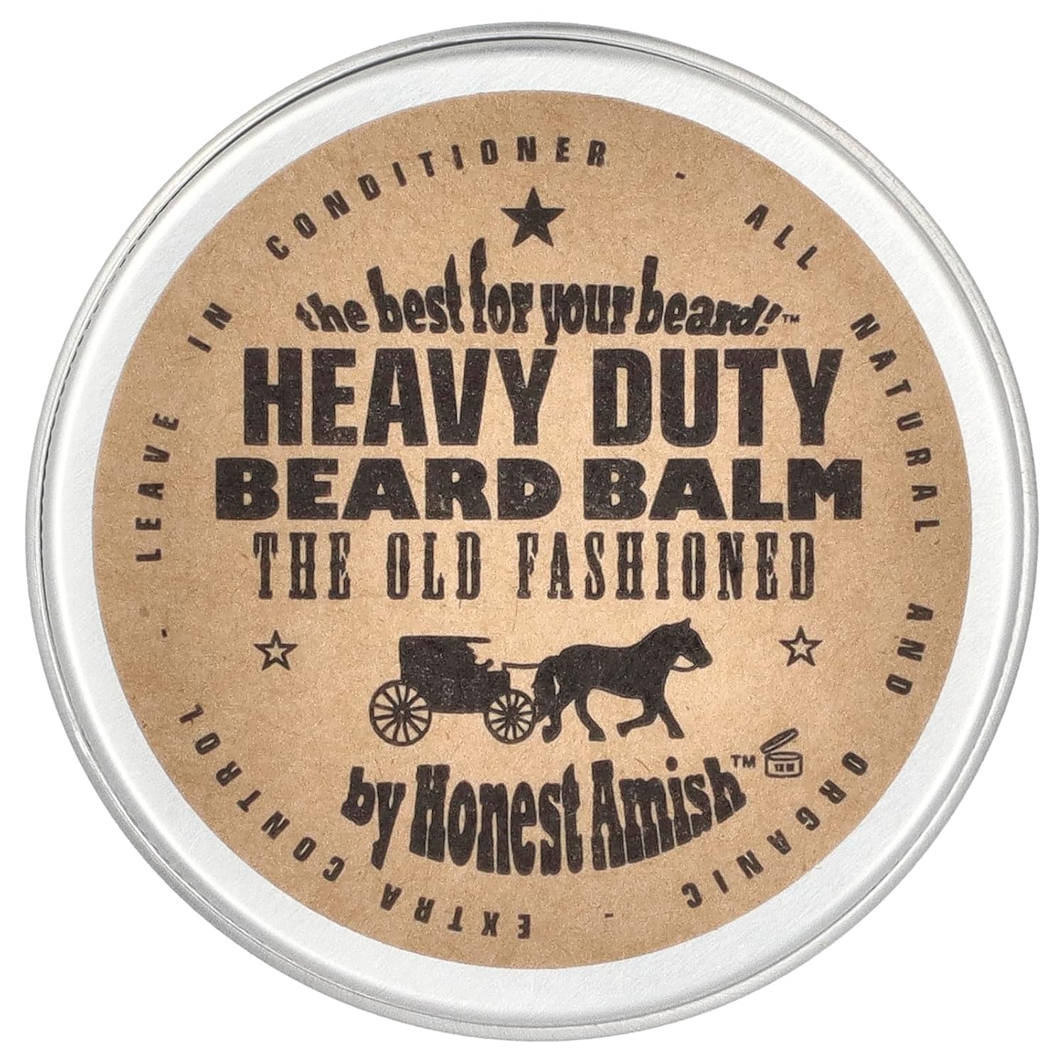 Honest Amish - Heavy Duty Beard Balm - 2 Ounce - Beard Conditioner Honest Amish - Heavy Duty Beard Balm - 2 Ounce - Beard Conditioner