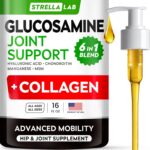 STRELLALAB Liquid Glucosamine for Dogs w/Collagen (16 OZ) - All-Natural Hip & Joint Supplement, Glucosamine Chondroitin for Dogs, MSM & Collagen for Dogs Mobility, Joint Pain Relief for Small & Large